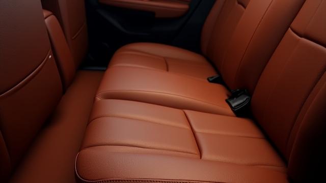 After: Rich, supple, and conditioned leather car seat.